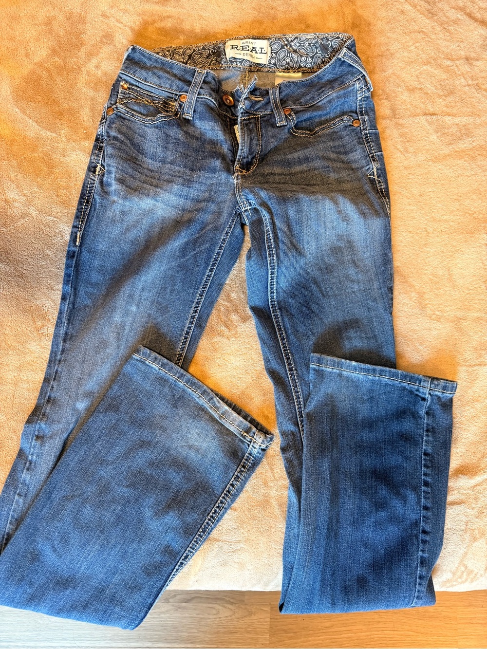 Ariat Women's Mid Rise Boot Cut Jeans in Medium Blue Wash